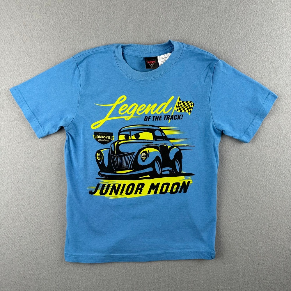 Disney Pixar Cars 3 T-Shirt Kids Size 5/6 Blue Junior Moon Legend of the Track